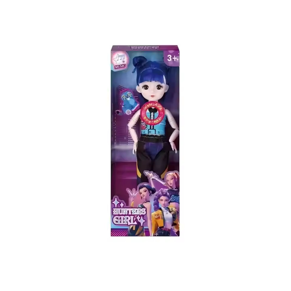 2026-Cute Doll Wearing KPop Witch Huntress Costume 3D Eyes Music-Playing Toy with Movable Joints for Girls And Boys