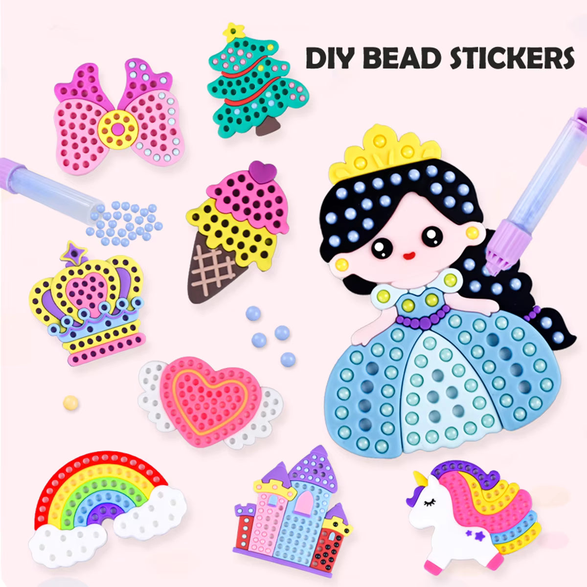 Handmade Set Beads Pen DIY Girls Toys