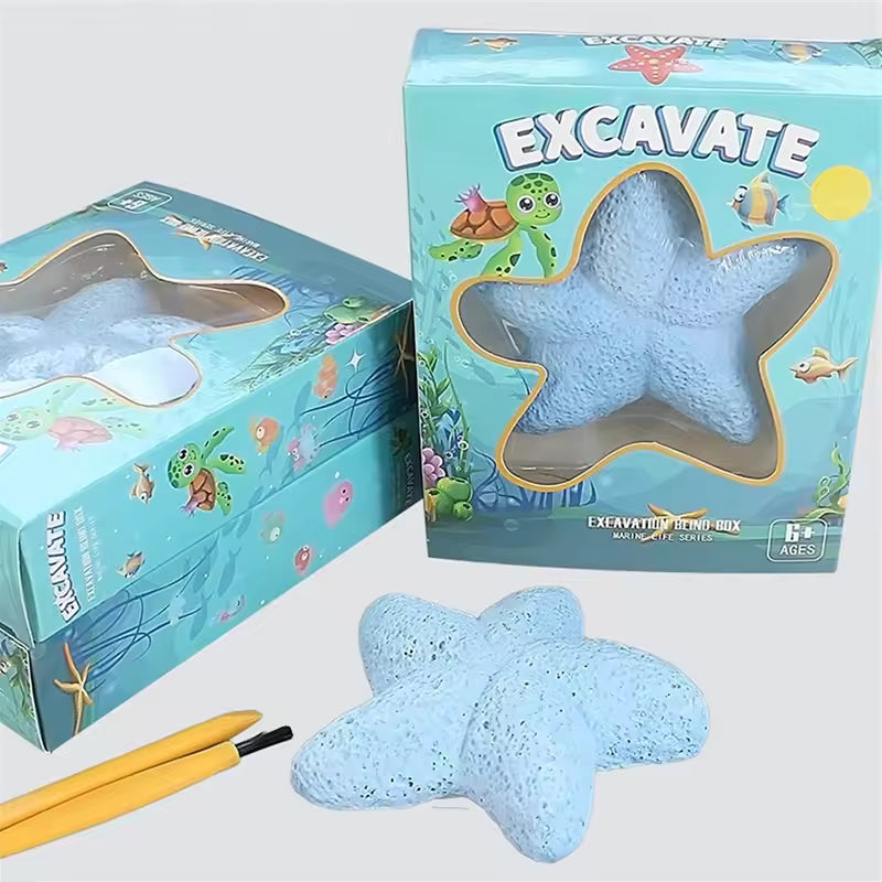 Starfish Marine Life Gemstone Dig Kit Archaeological Excavation Toy Children Science Kit Handmade Toys For Boy Girl Gifts