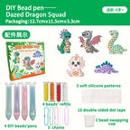 DIY Creative Beads Pen Toys, Handmade Dinosaur & Fruit Craft , Make Your Own Keychains & Stickers, Art Toy Gift for Boys Girls