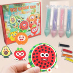 DIY Creative Beads Pen Toys, Handmade Dinosaur & Fruit Craft , Make Your Own Keychains & Stickers, Art Toy Gift for Boys Girls