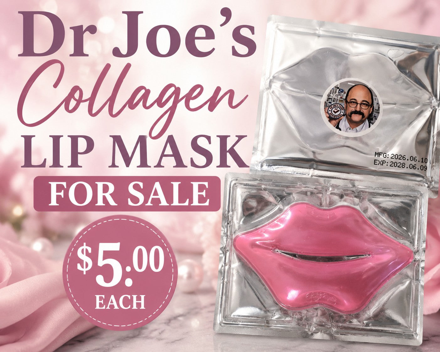 Dr Joe's Collagen Lip Mask Lightening Mask Sheet Crystal Collagen Lip Mask