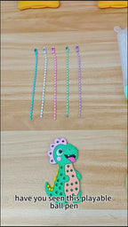 DIY Creative Beads Pen Toys, Handmade Dinosaur & Fruit Craft , Make Your Own Keychains & Stickers, Art Toy Gift for Boys Girls